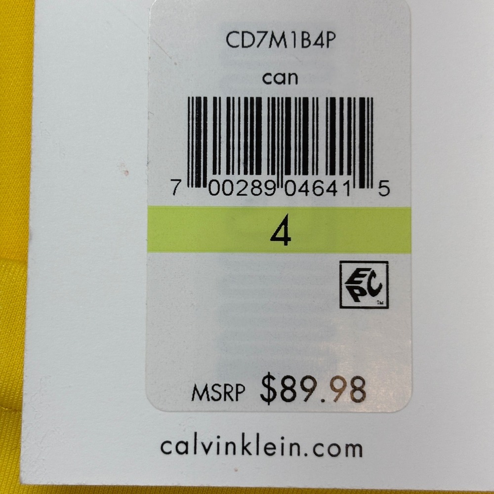 Calvin Klein Yellow Sleeveless Sheath Dress Size 4 Ruched New Casual Business - Picture 5 of 11